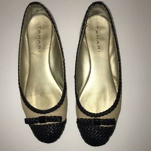 Tahari leather flats